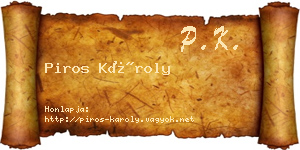 Piros Károly névjegykártya